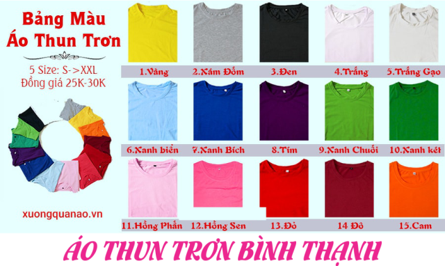 may áo thun trơn bình thạnh