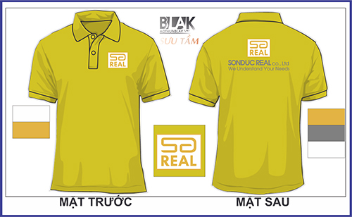 mẫu áo thun đồng phục công ty cổ bẻ màu cam- công ty Sơn Đức