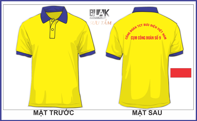 Mẫu áo thun đồng phục công ty cổ bẻ màu - công ty Bưu Điện Việt Nam cụm công đoàn số 9