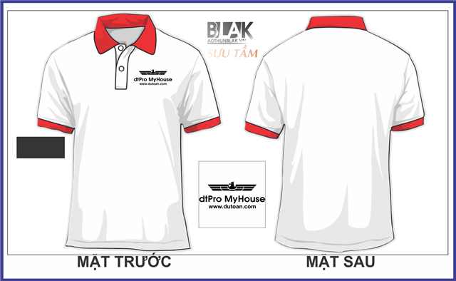 Mẫu áo thun đồng phục công ty cổ bẻ màu trắng - công ty dự toán dtPro MyHouse