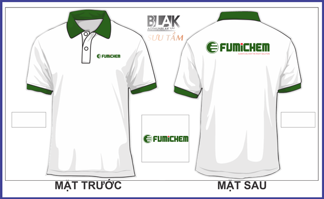 Mẫu áo thun đồng phục công ty cổ bẻ màu trắng - công ty Fumichem