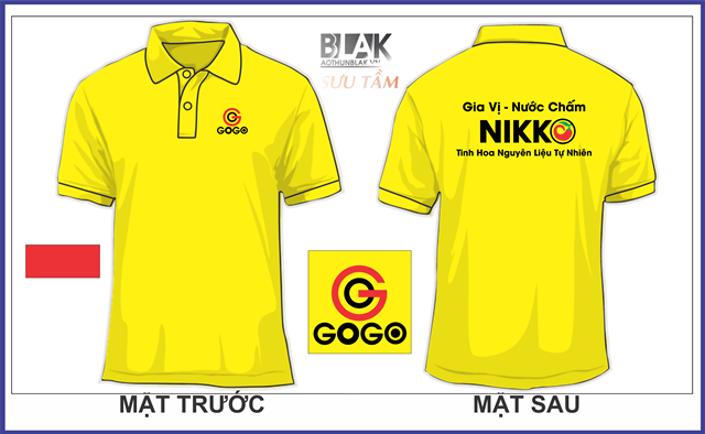 Mẫu áo thun đồng phục công ty cổ bẻ màu vàng - công ty gia vị Nikko 