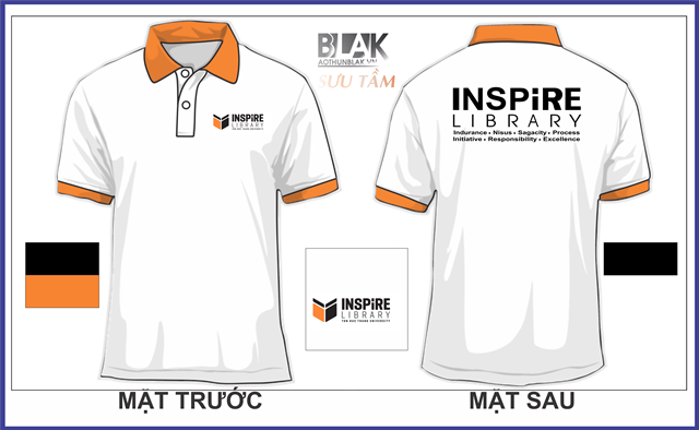Mẫu áo thun đồng phục công ty cổ bẻ màu trắng - công ty Inspire