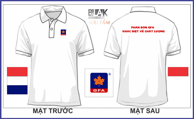 Mẫu áo thun đồng phục công ty cổ bẻ màu trắng - công ty phân bón GFA
