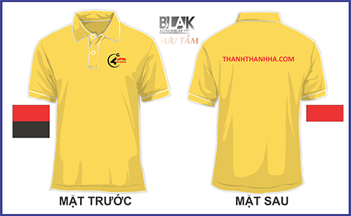 mẫu áo thun đồng phục công ty cổ bẻ màu vàng chanh - Công ty Thanh Thanh Hà