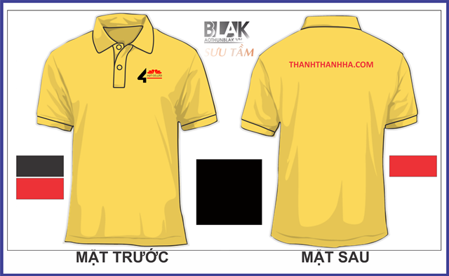 Mẫu áo thun đồng phục công ty cổ bẻ màu vàng - công ty Thanh Thanh Hà
