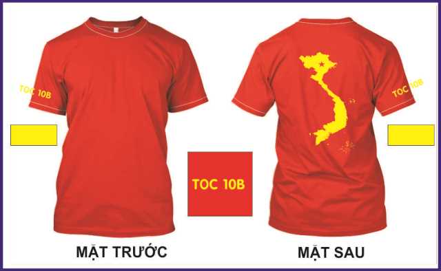 mẫu áo thun đồng phục lớp bản đồ Việt Nam TOC 10B